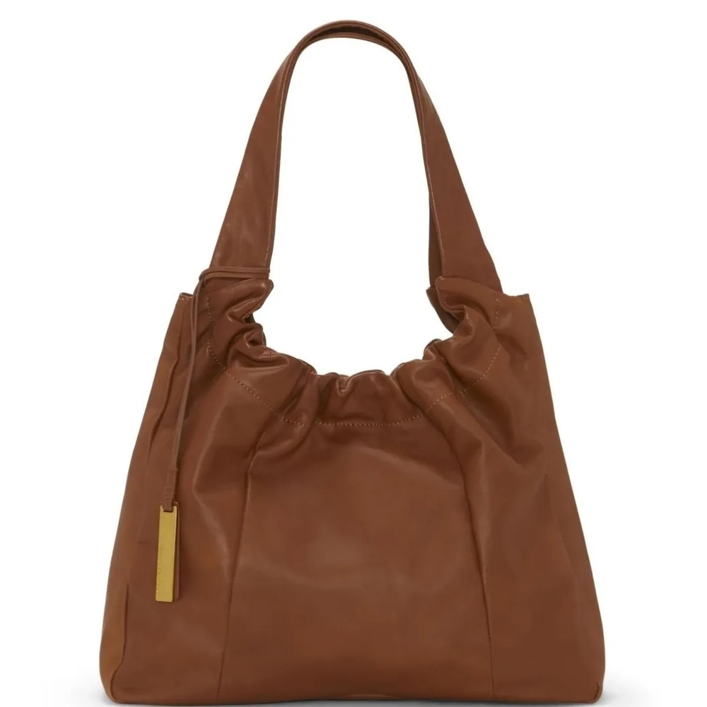 Vince Camuto Brown Leather Hobo Bag with Slouchy Silhouette